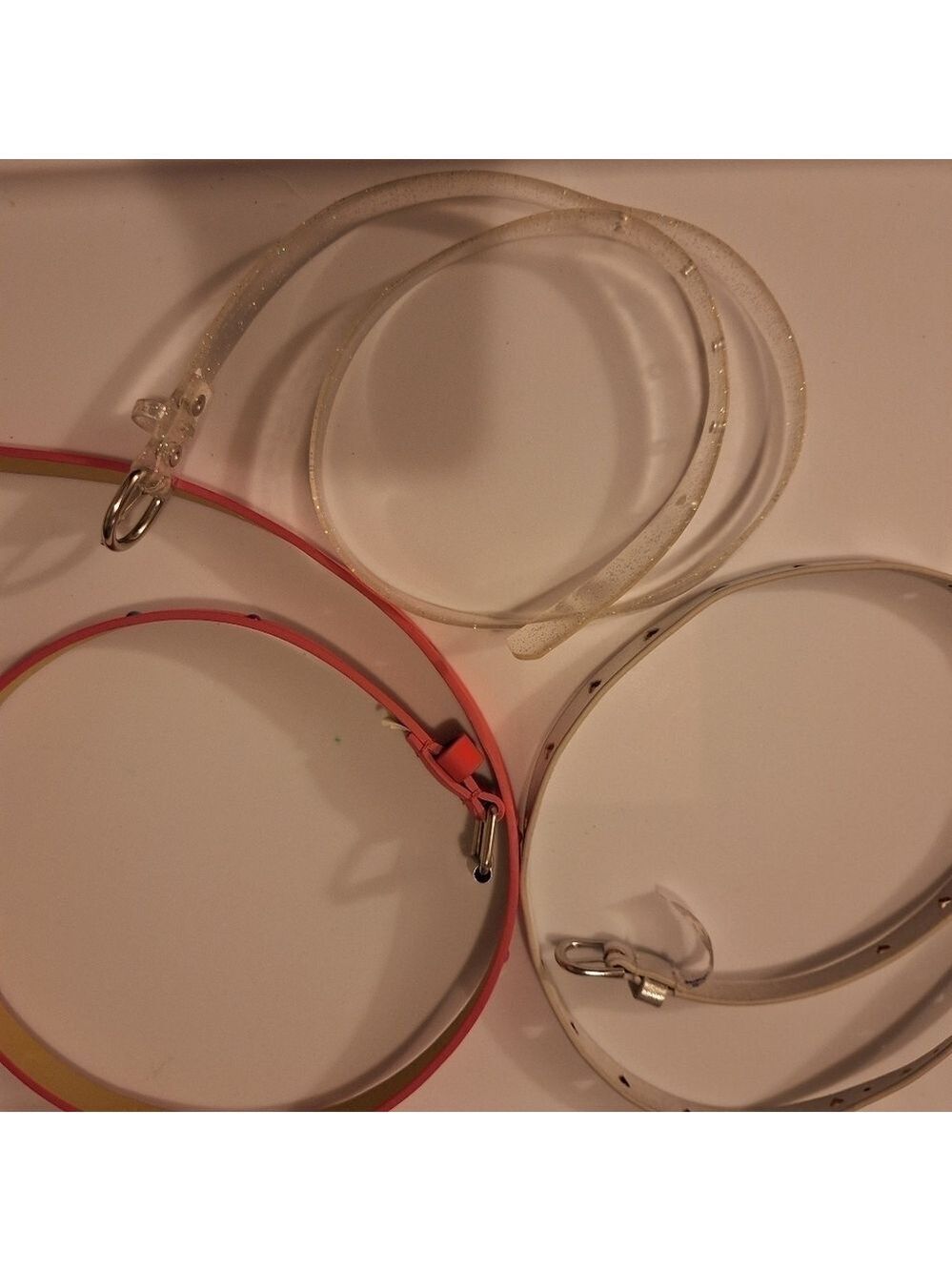 Little Girl Belts Lot of 3 Pink Clear Hearts